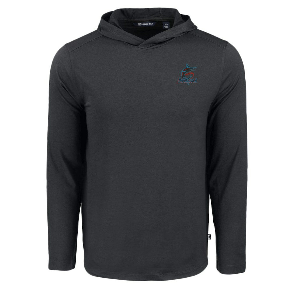 Miami Marlins Cutter & Buck Coastline Epic Comfort Recycled Eco Hoodie Long Sleeve T-Shirt - MLB