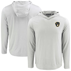 Milwaukee Brewers Cutter & Buck Coastline Epic Comfort Recycled Eco Hoodie Long Sleeve T-Shirt - MLB