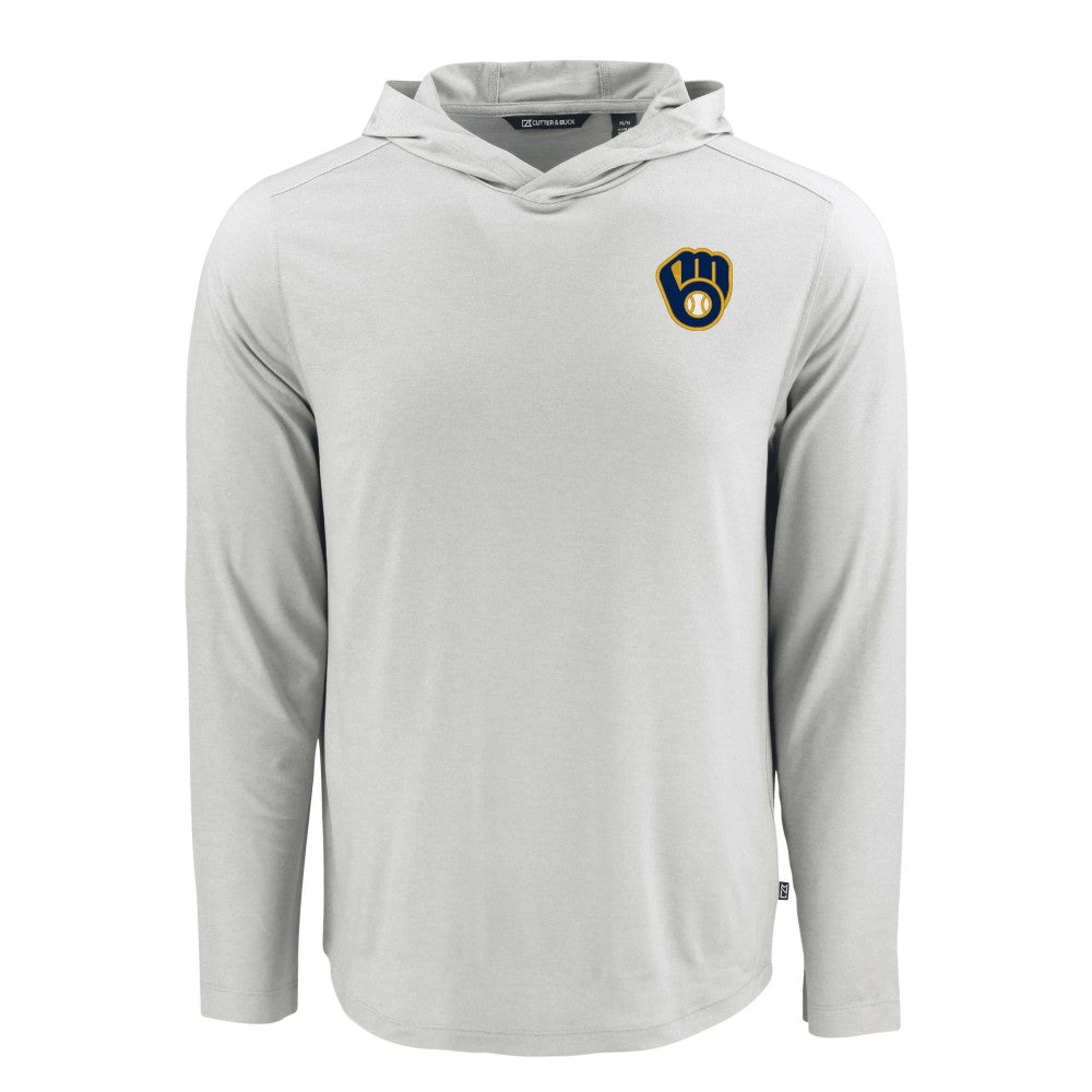 Milwaukee Brewers Cutter & Buck Coastline Epic Comfort Recycled Eco Hoodie Long Sleeve T-Shirt - MLB