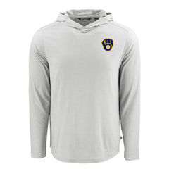 Milwaukee Brewers Cutter & Buck Coastline Epic Comfort Recycled Eco Hoodie Long Sleeve T-Shirt - MLB