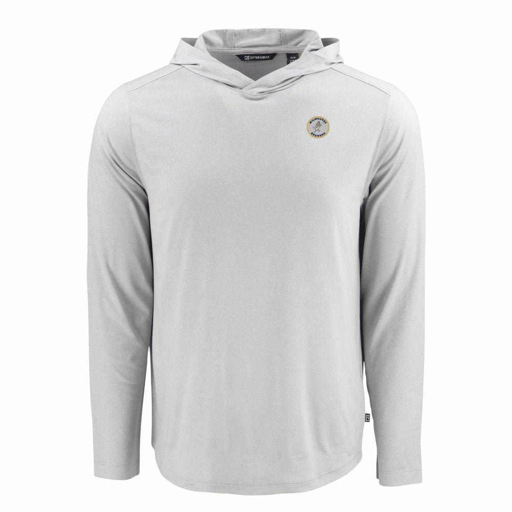 Milwaukee Brewers Cutter & Buck Coastline Epic Comfort Recycled Eco Hoodie Long Sleeve T-Shirt - MLB
