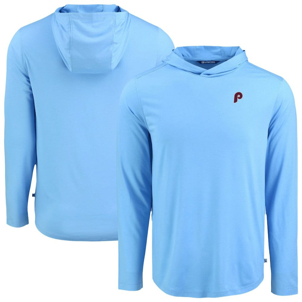 Philadelphia Phillies Cutter & Buck Coastline Epic Comfort Recycled Eco Hoodie Long Sleeve T-Shirt - MLB