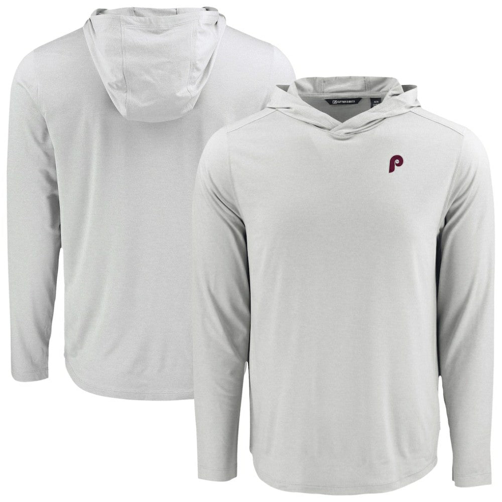 Philadelphia Phillies Cutter & Buck Coastline Epic Comfort Recycled Eco Hoodie Long Sleeve T-Shirt - MLB