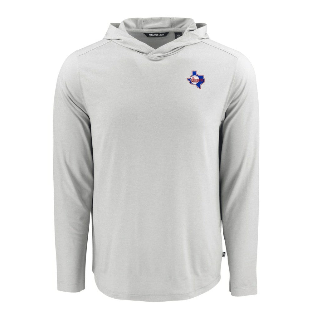 Texas Rangers Cutter & Buck Coastline Epic Comfort Recycled Eco Hoodie Long Sleeve T-Shirt - MLB
