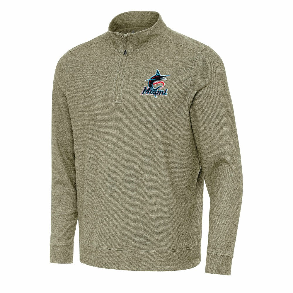 Miami Marlins Antigua Subtle Quarter-Zip Sweatshirt - MLB