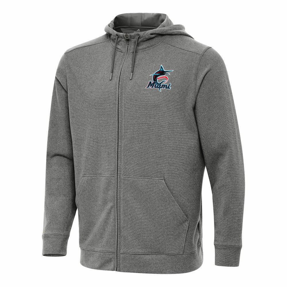 Miami Marlins Antigua Effortless Full-Zip Hooded Jacket - MLB