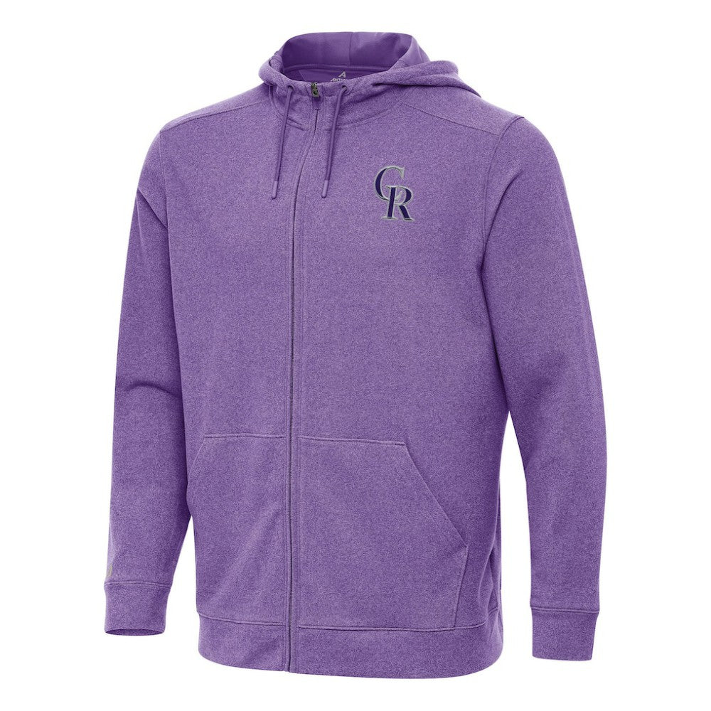 Colorado Rockies Antigua Effortless Full-Zip Hooded Jacket - MLB