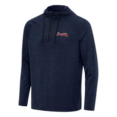 Atlanta Braves Antigua Spikes Quarter-Zip Pullover Hoodie - MLB