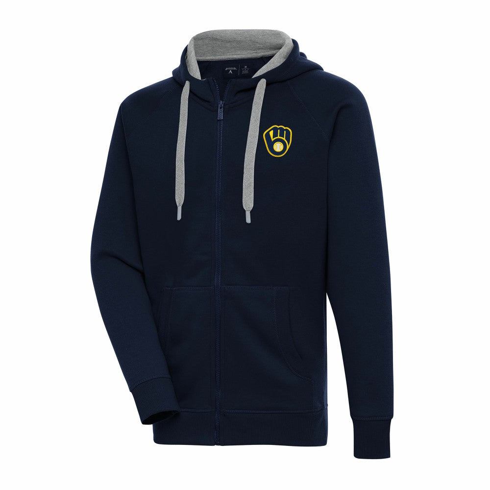 Milwaukee Brewers Antigua Big & Tall Victory Full-Zip Hoodie Jacket - MLB