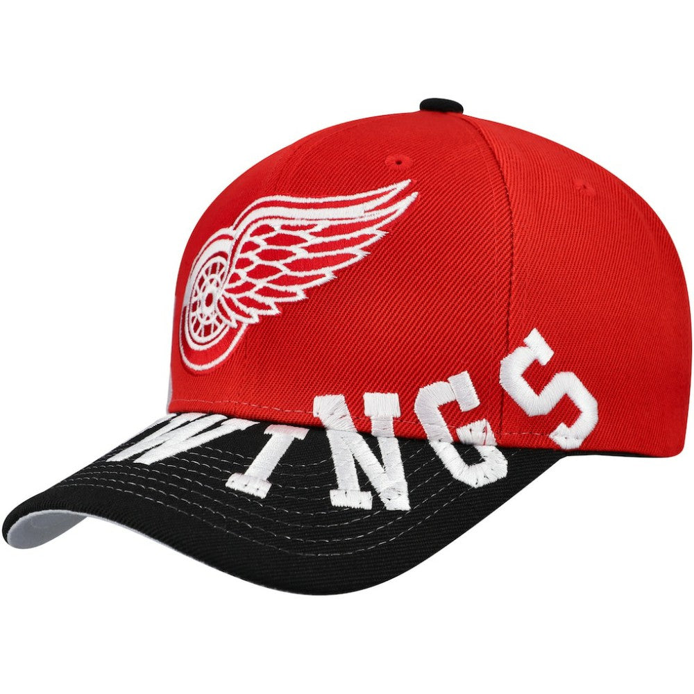 Detroit Red Wings Mitchell & Ness Underarch Two-Tone Pro Crown Snapback Hat - Red/Black - NHL