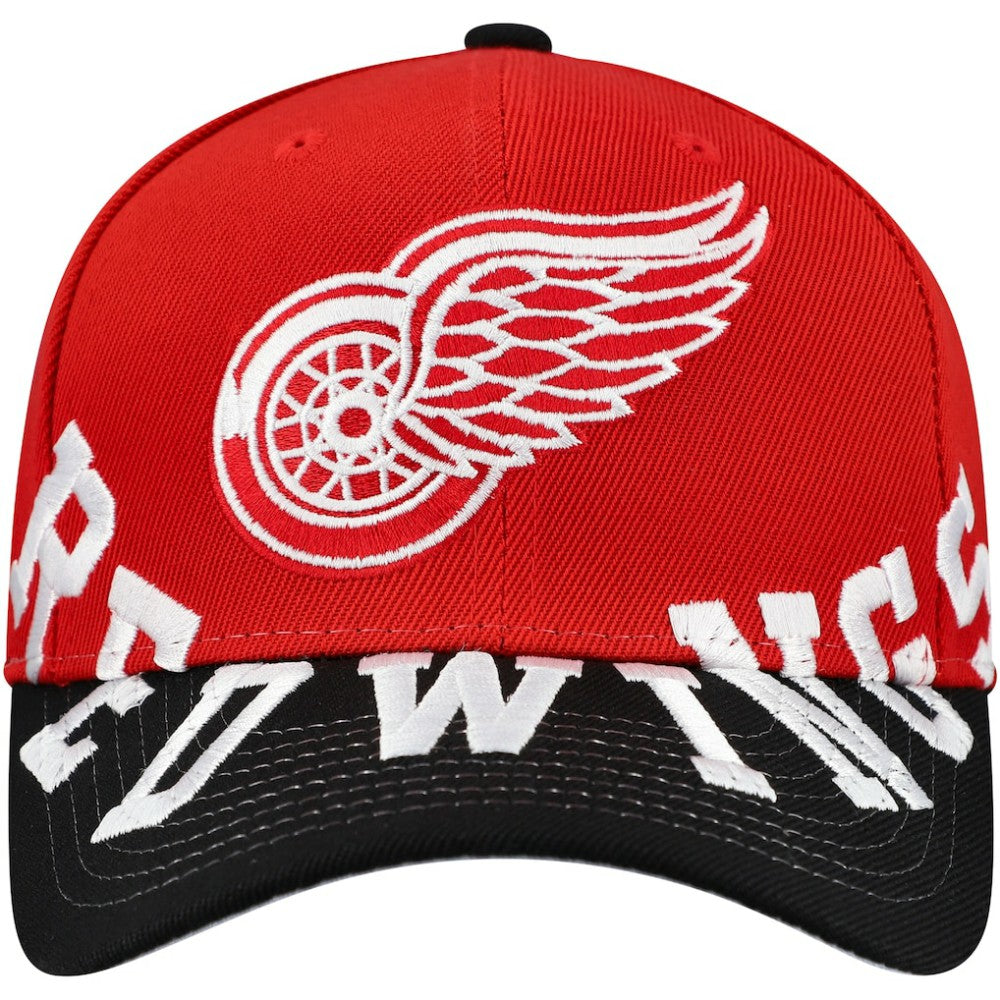 Detroit Red Wings Mitchell & Ness Underarch Two-Tone Pro Crown Snapback Hat - Red/Black - NHL