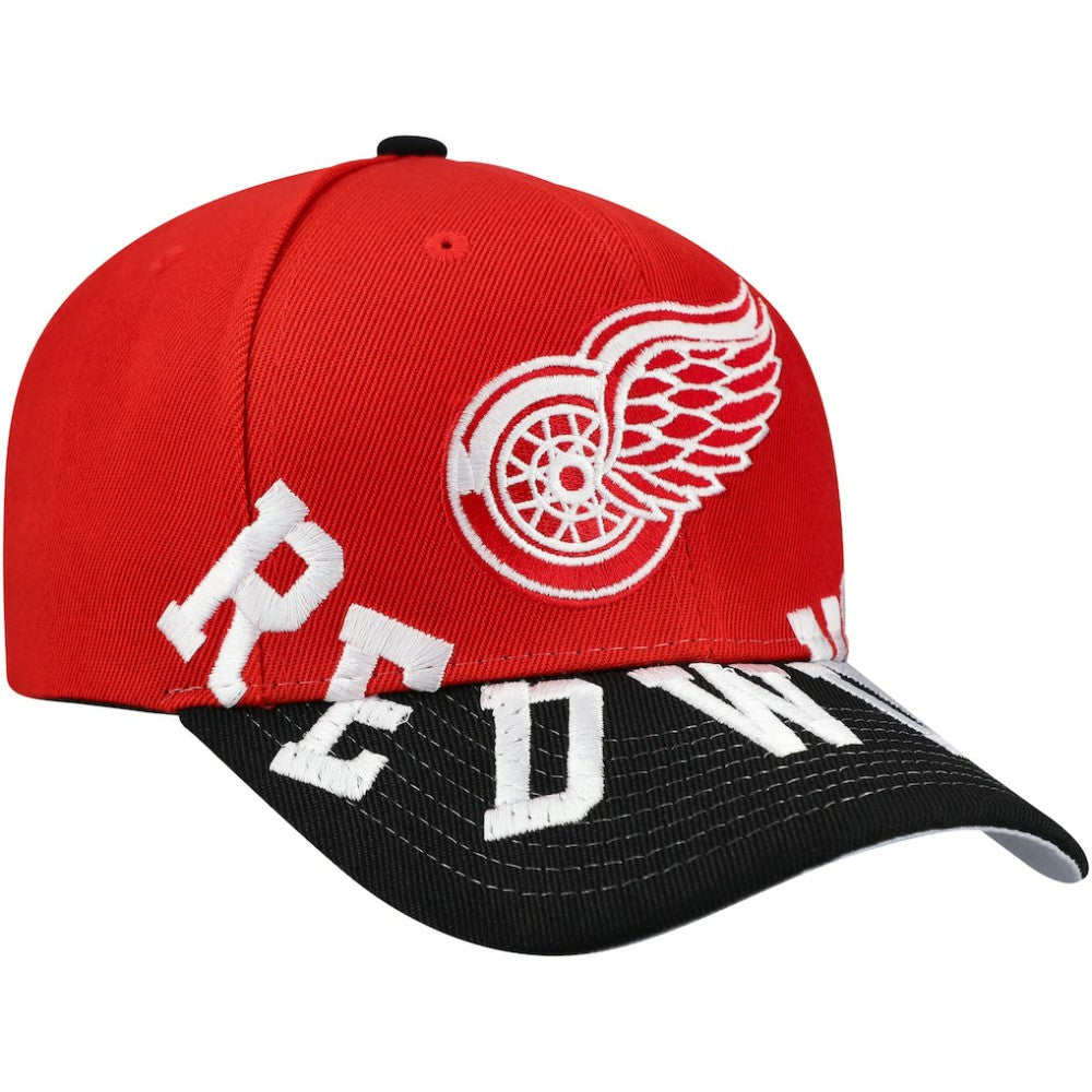 Detroit Red Wings Mitchell & Ness Underarch Two-Tone Pro Crown Snapback Hat - Red/Black - NHL