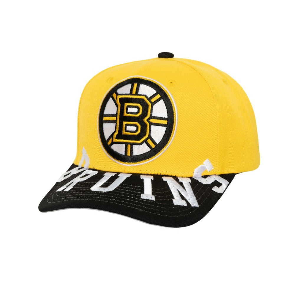 Boston Bruins Mitchell & Ness Underarch Two-Tone Pro Crown Snapback Hat - Gold/Black - NHL