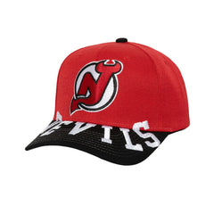New Jersey Devils Mitchell & Ness Underarch Two-Tone Pro Crown Snapback Hat - Red/Black - NHL