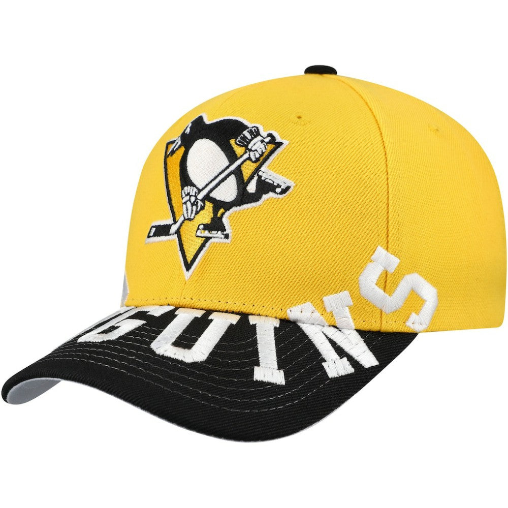 Pittsburgh Penguins Mitchell & Ness Underarch Two-Tone Pro Crown Snapback Hat - Gold/Black - NHL