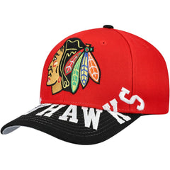 Chicago Blackhawks Mitchell & Ness Underarch Two-Tone Pro Crown Snapback Hat - Red/Black - NHL