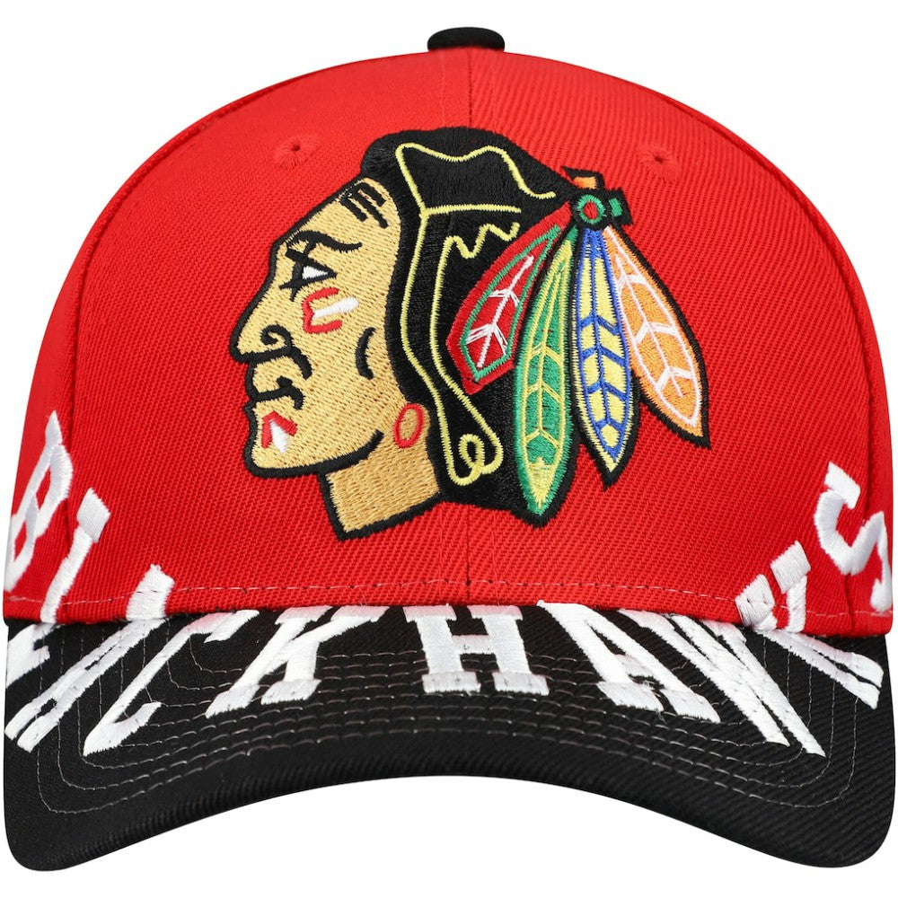 Chicago Blackhawks Mitchell & Ness Underarch Two-Tone Pro Crown Snapback Hat - Red/Black - NHL