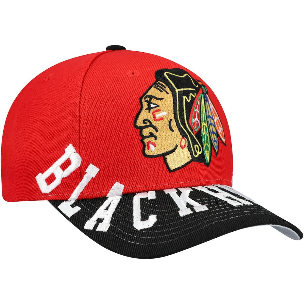Chicago Blackhawks Mitchell & Ness Underarch Two-Tone Pro Crown Snapback Hat - Red/Black - NHL