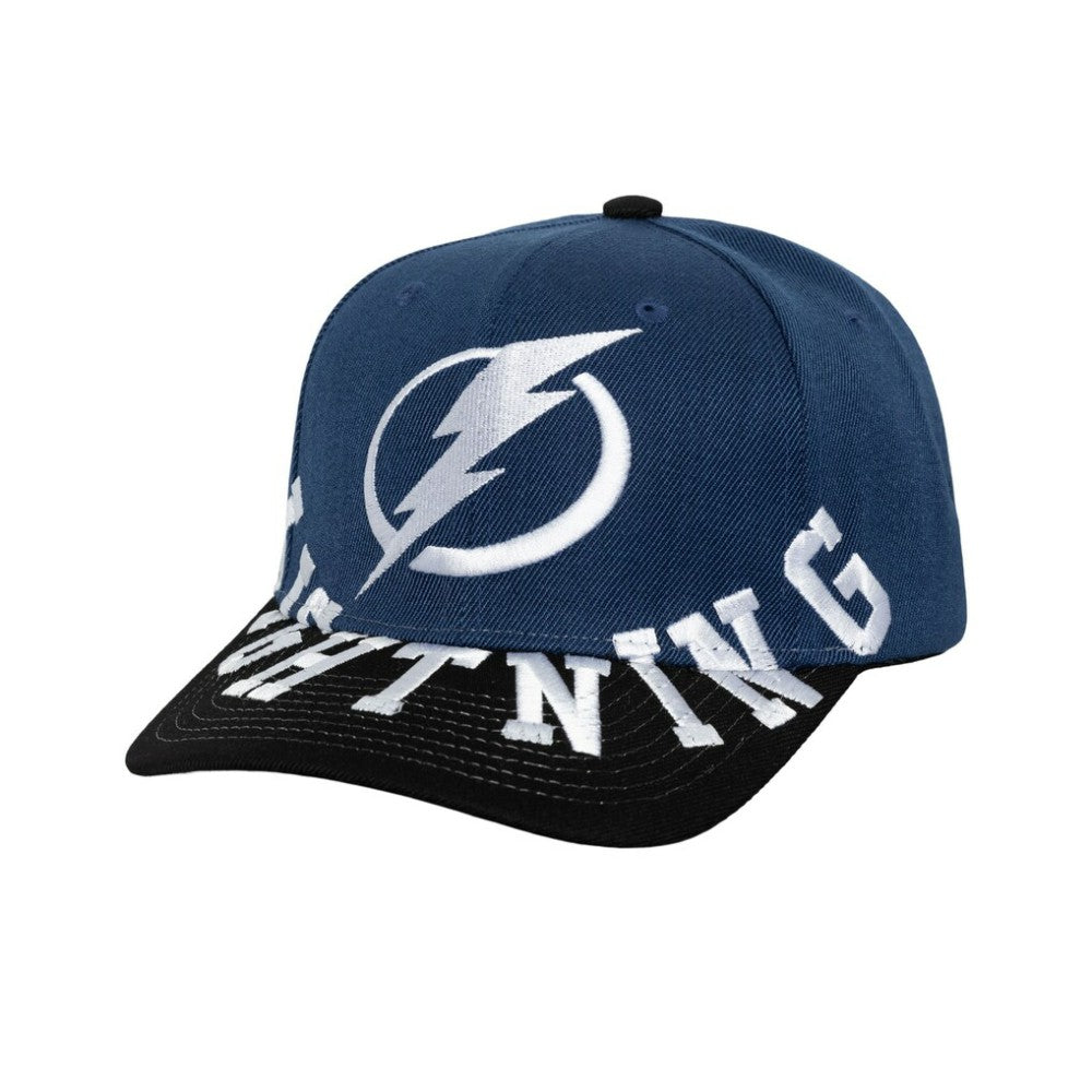 Tampa Bay Lightning Mitchell & Ness Underarch Two-Tone Pro Crown Snapback Hat - Blue/Black - NHL