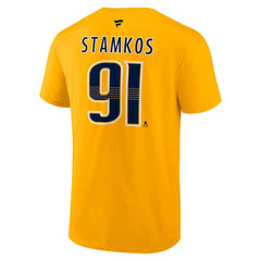 Steven Stamkos Nashville Predators Fanatics Authentic Stack Name & Number T-Shirt - Gold - NHL