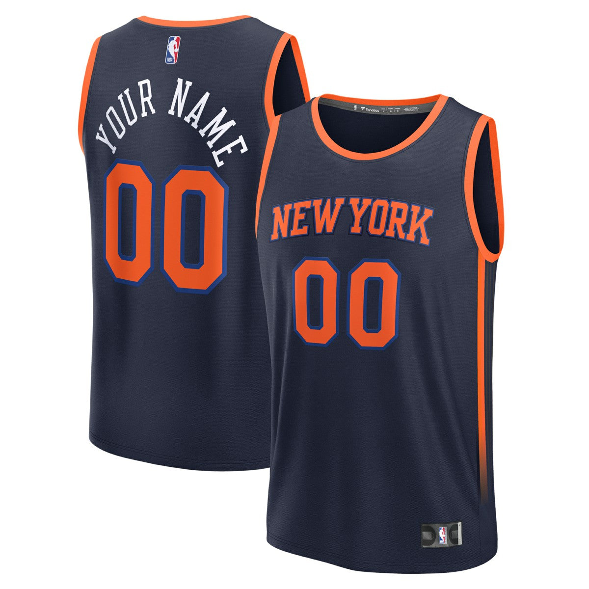 New York Knicks Fast Break Custom Jersey Statement Edition Navy - NBA