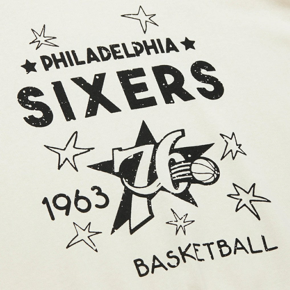 Philadelphia 76ers Women's Hardwood Classics Pullover Sweatshirt Cream - NBA