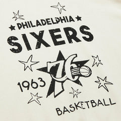 Philadelphia 76ers Women's Hardwood Classics Pullover Sweatshirt Cream - NBA