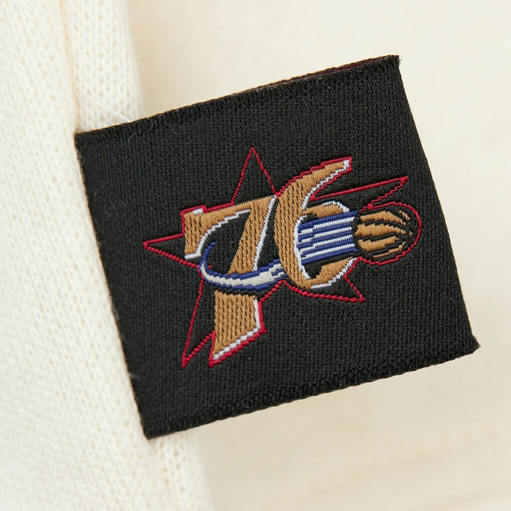 Philadelphia 76ers Women's Hardwood Classics Pullover Sweatshirt Cream - NBA