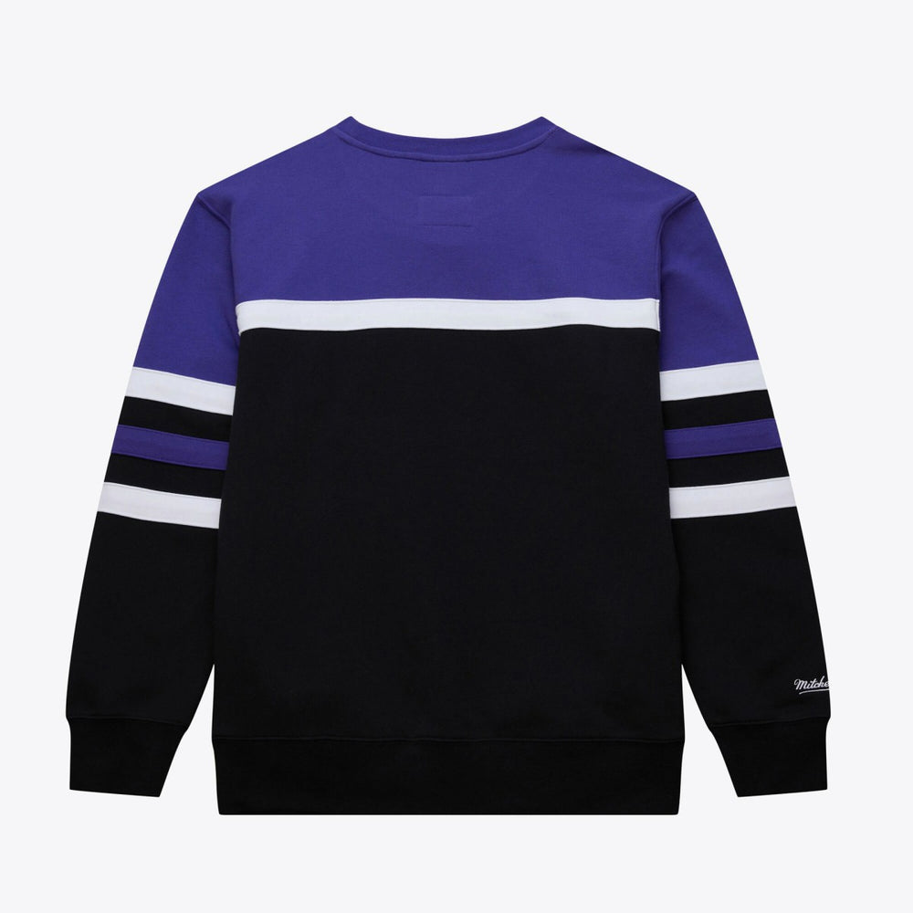 Utah Jazz Hardwood Classics Vintage Logo Head Coach Pullover Sweatshirt Black/Purple - NBA