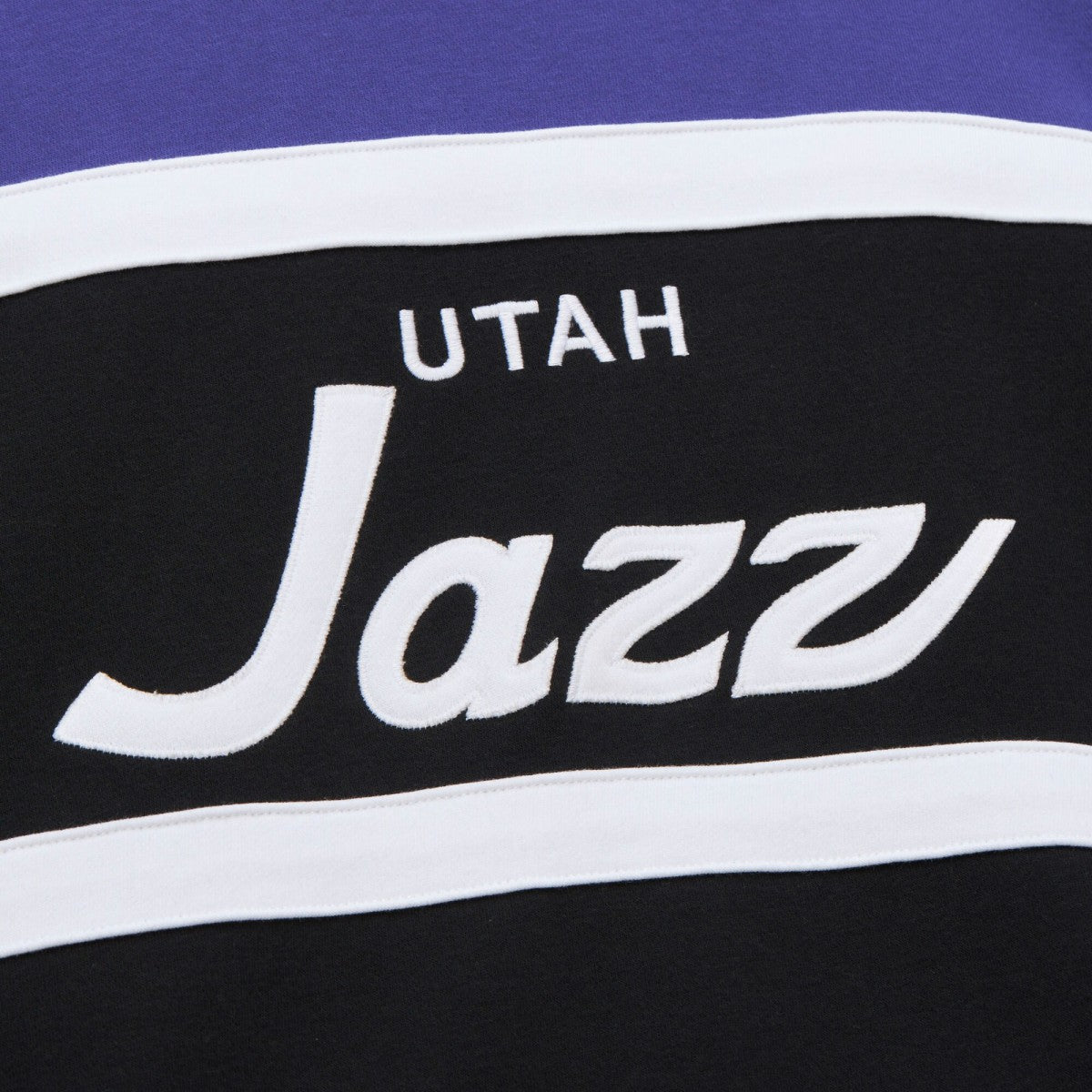 Utah Jazz Hardwood Classics Vintage Logo Head Coach Pullover Sweatshirt Black/Purple - NBA