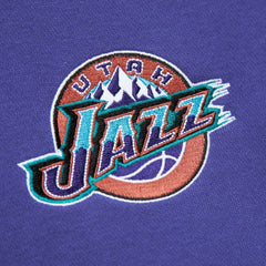 Utah Jazz Hardwood Classics Vintage Logo Head Coach Pullover Sweatshirt Black/Purple - NBA