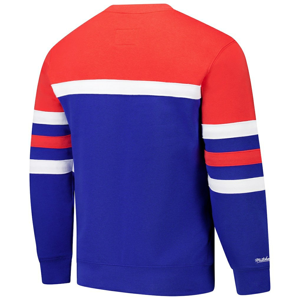 Denver Nuggets Hardwood Classics Vintage Logo Head Coach Pullover Sweatshirt Royal/Red - NBA