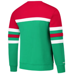 Milwaukee Bucks Hardwood Classics Vintage Logo Head Coach Pullover Sweatshirt Green/Red - NBA