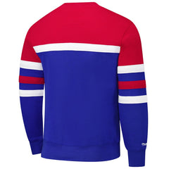 Philadelphia 76ers Hardwood Classics Vintage Logo Head Coach Pullover Sweatshirt Royal/Red - NBA