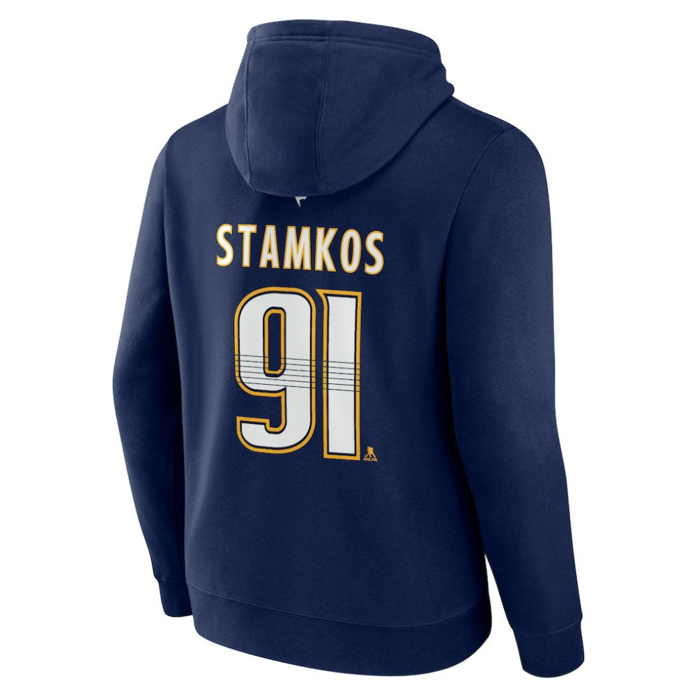 Steven Stamkos Nashville Predators Fanatics Authentic Stack Name & Number Tri-Blend Pullover Hoodie - Navy - NHL