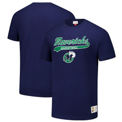 Dallas Mavericks Hardwood Classics Felt Applique Slub T-Shirt Navy - NBA