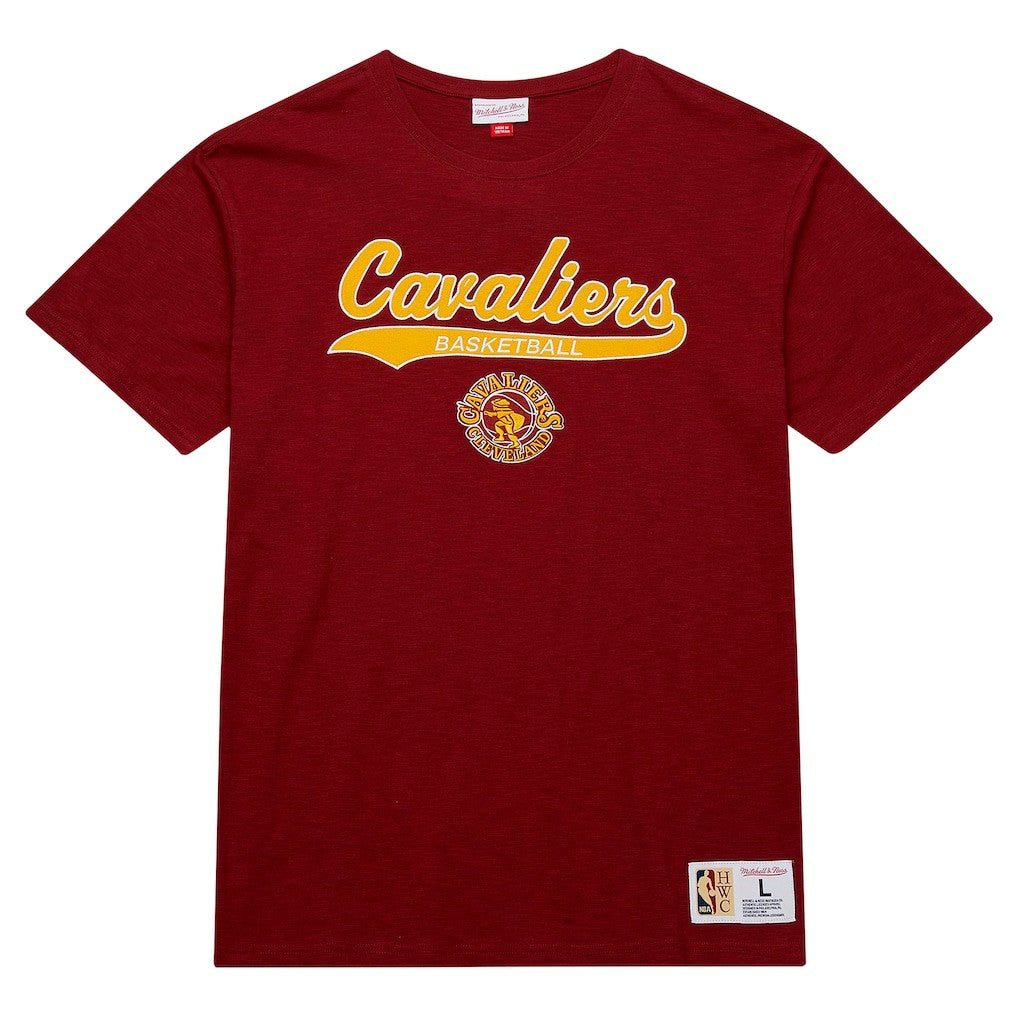 Cleveland Cavaliers Hardwood Classics Felt Applique Slub T-Shirt Wine - NBA
