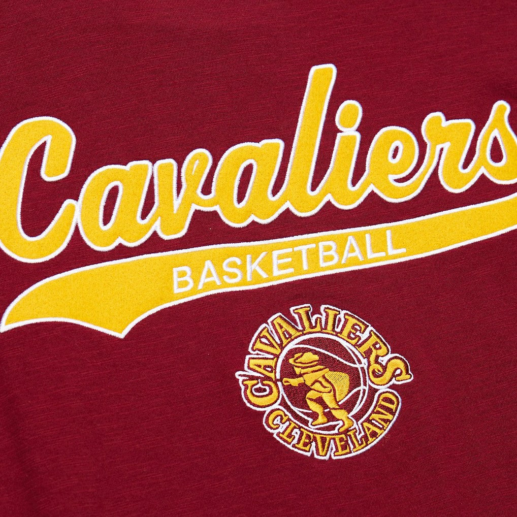 Cleveland Cavaliers Hardwood Classics Felt Applique Slub T-Shirt Wine - NBA