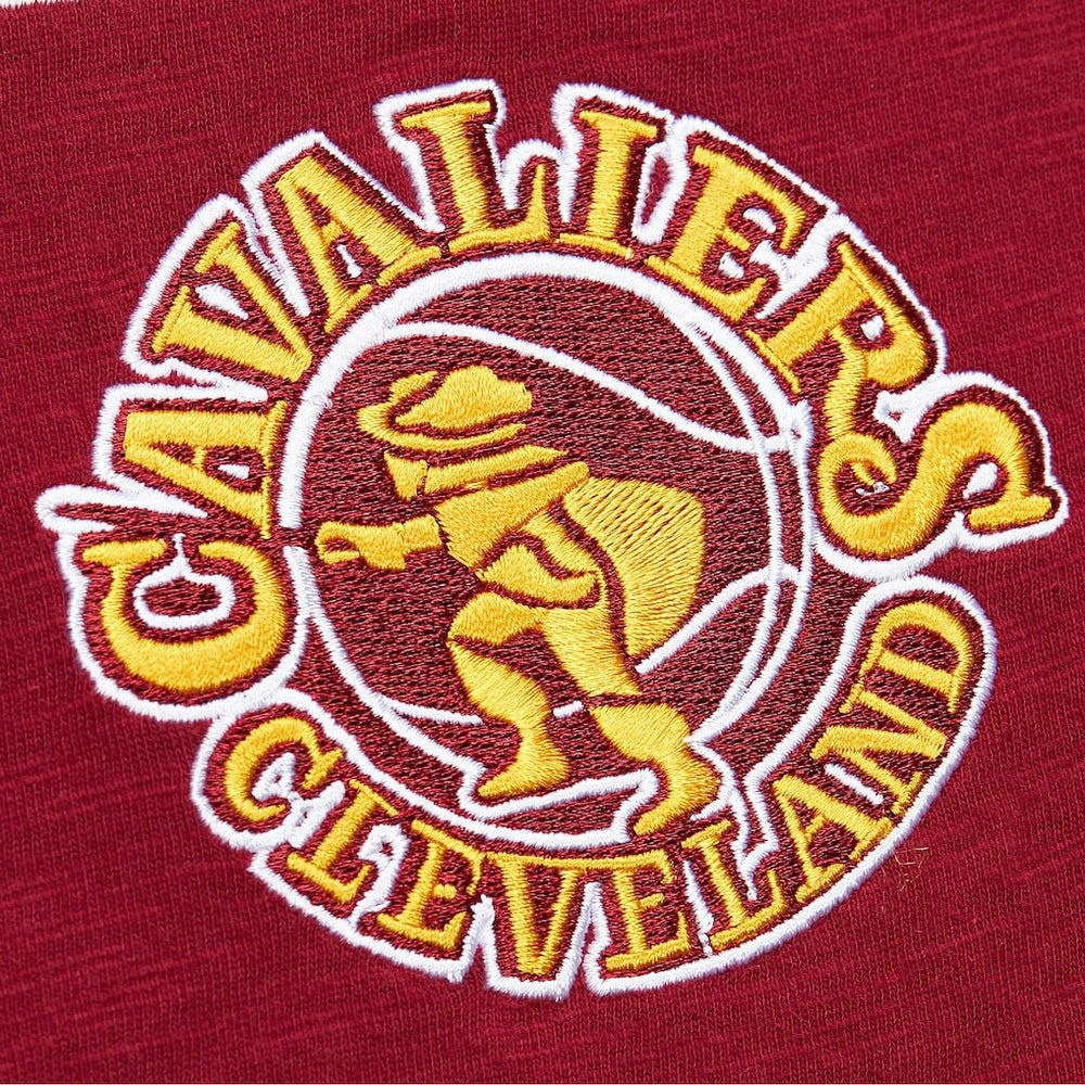 Cleveland Cavaliers Hardwood Classics Felt Applique Slub T-Shirt Wine - NBA