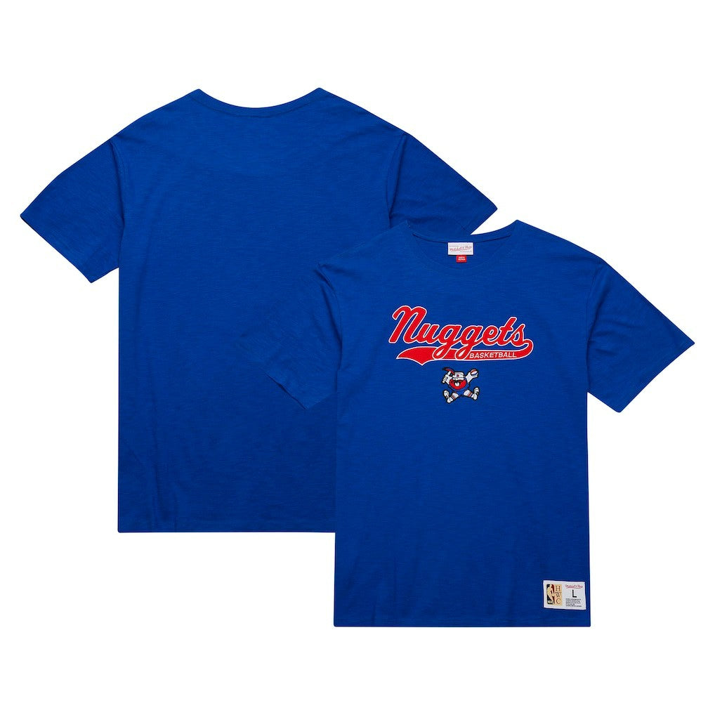 Denver Nuggets Hardwood Classics Felt Applique Slub T-Shirt Royal - NBA