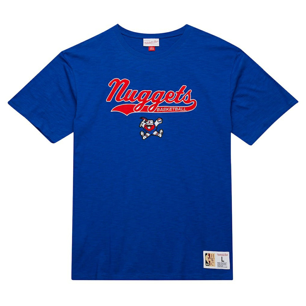 Denver Nuggets Hardwood Classics Felt Applique Slub T-Shirt Royal - NBA
