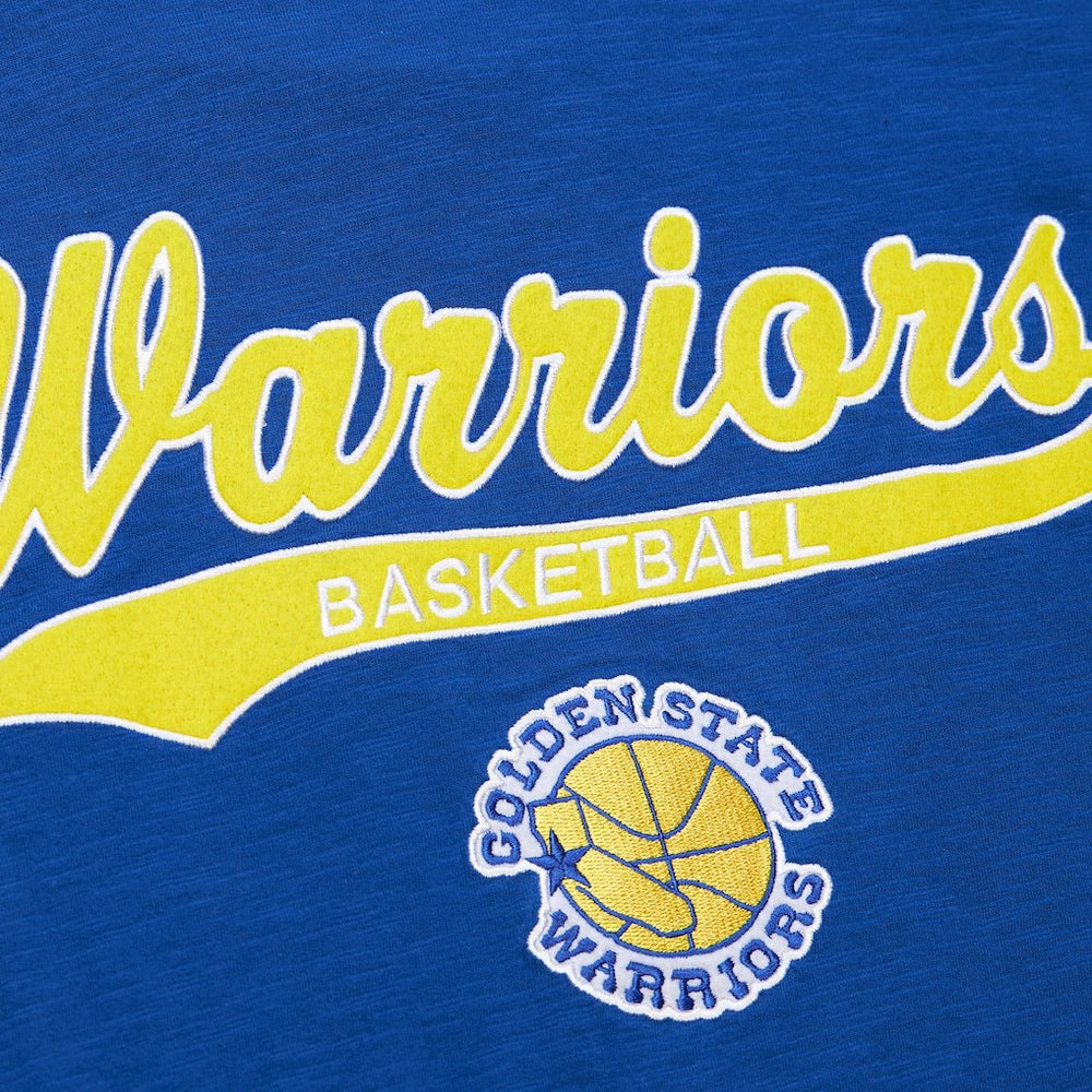 Golden State Warriors Hardwood Classics Felt Applique Slub T-Shirt Royal - NBA