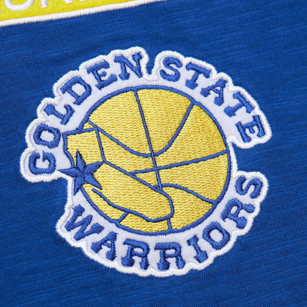 Golden State Warriors Hardwood Classics Felt Applique Slub T-Shirt Royal - NBA