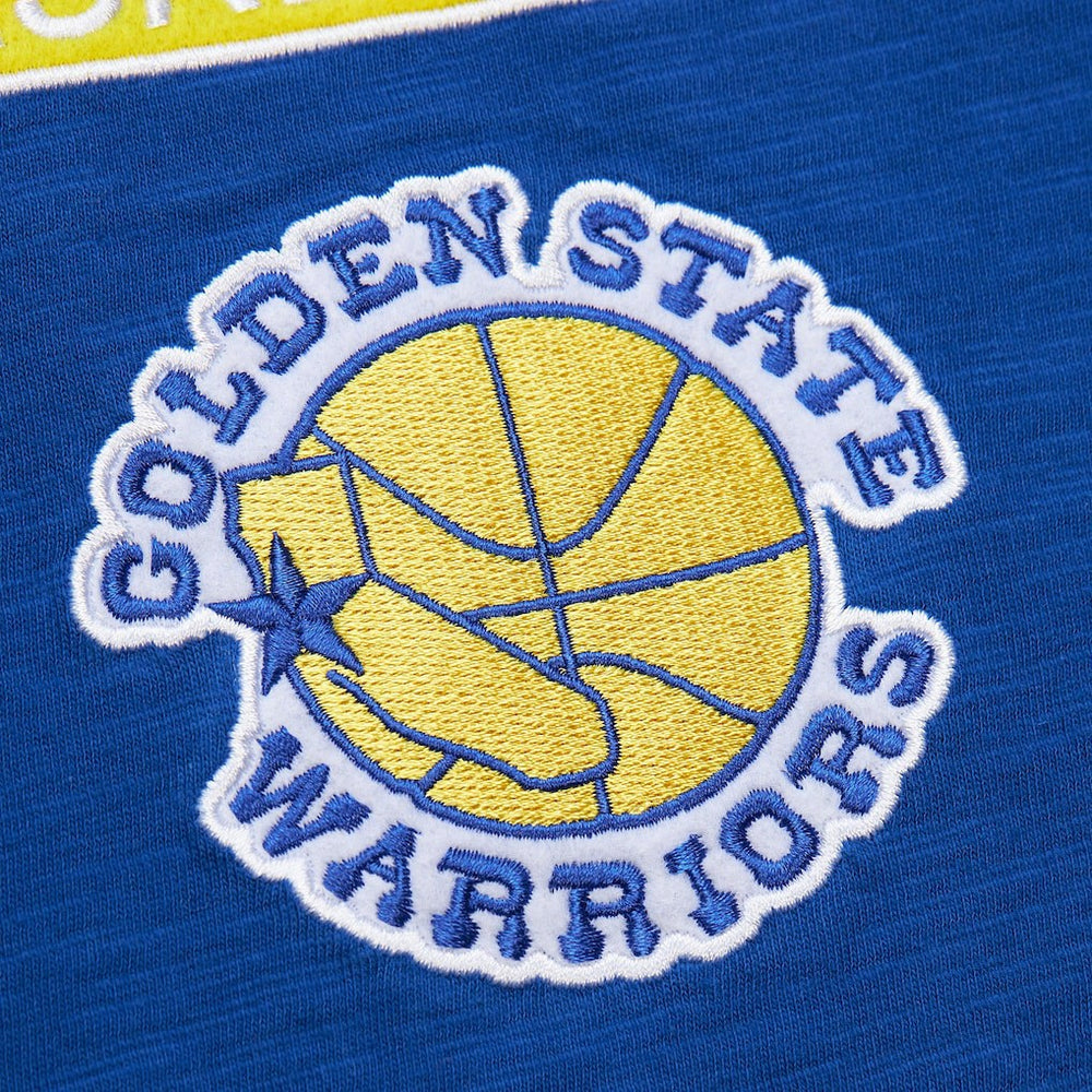 Golden State Warriors Hardwood Classics Felt Applique Slub T-Shirt Royal - NBA