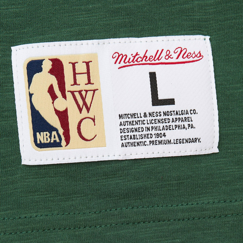 Milwaukee Bucks Hardwood Classics Felt Applique Slub T-Shirt Green - NBA