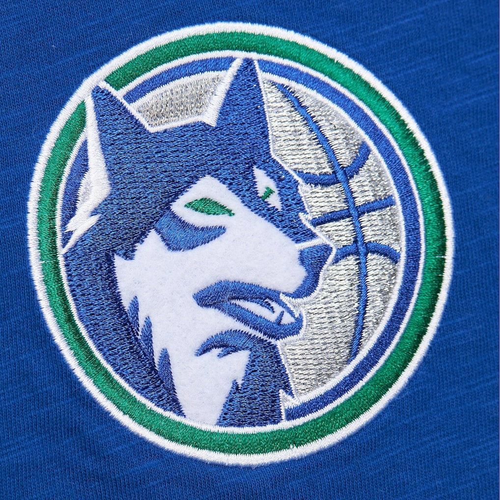Minnesota Timberwolves Hardwood Classics Felt Applique Slub T-Shirt Blue - NBA
