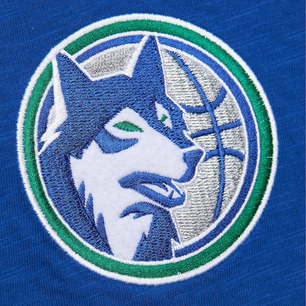Minnesota Timberwolves Hardwood Classics Felt Applique Slub T-Shirt Blue - NBA
