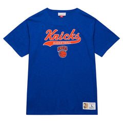New York Knicks Hardwood Classics Felt Applique Slub T-Shirt Blue - NBA