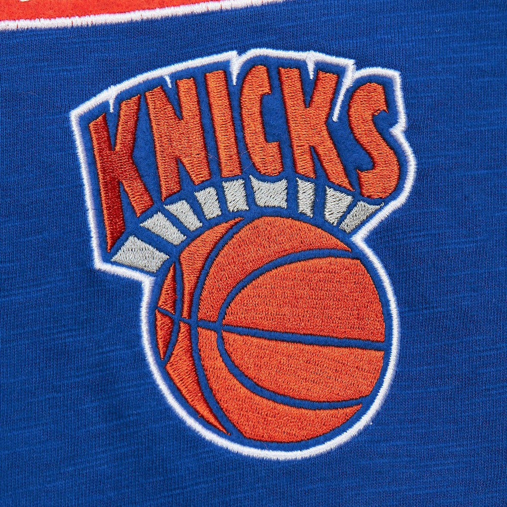 New York Knicks Hardwood Classics Felt Applique Slub T-Shirt Blue - NBA
