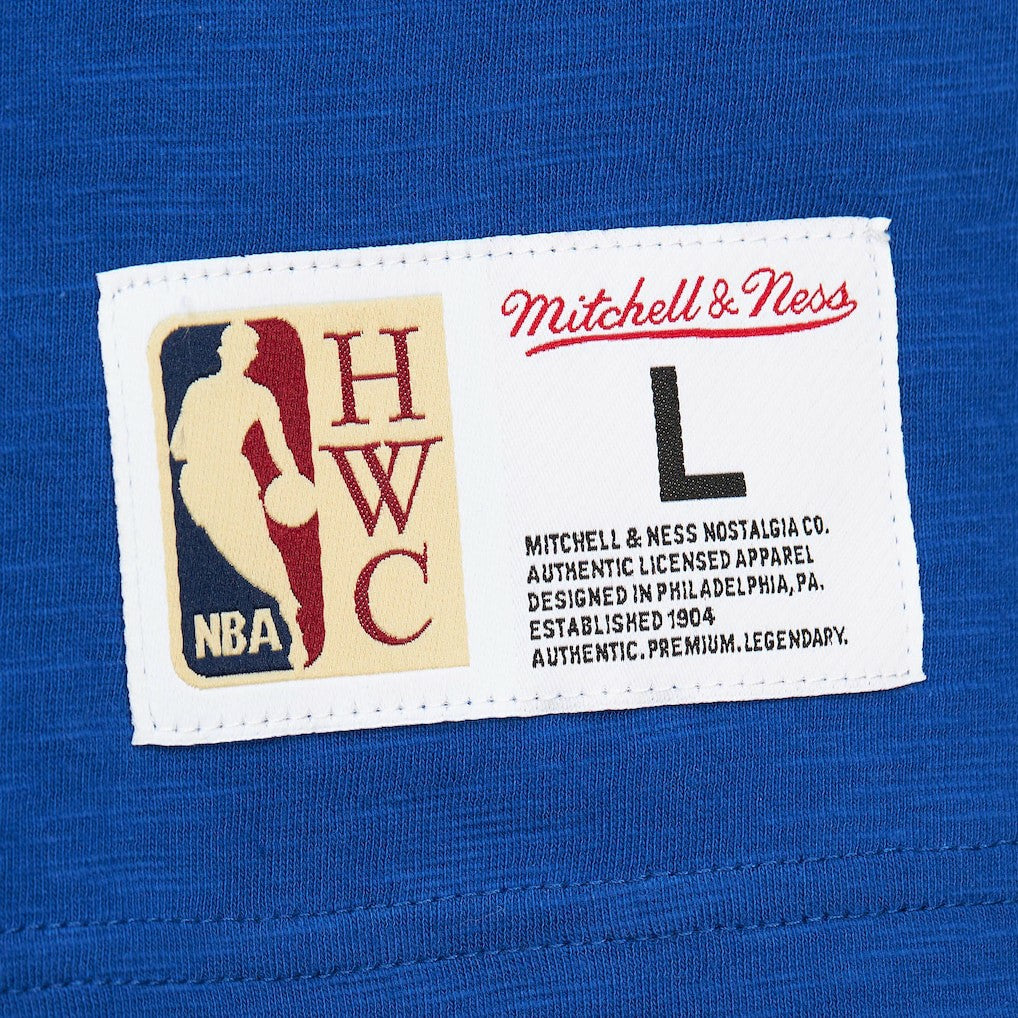New York Knicks Hardwood Classics Felt Applique Slub T-Shirt Blue - NBA